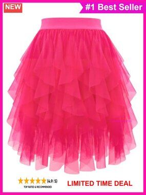 Women's A-Line Tulle Tutu Skirt High Low Asymmetrical Party